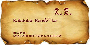 Kabdebo Renáta névjegykártya