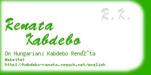 renata kabdebo business card